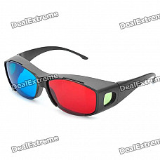 PC Frame Acrylic Lens Anaglyphic Blue + Red 3D Glasses