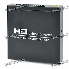 SCART + HDMI to HDMI Video Converter - Black