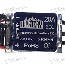Mystery Programmable BEC ESC for Brushless Motors (2607-20A 5-10 NC\2-3Lipo)