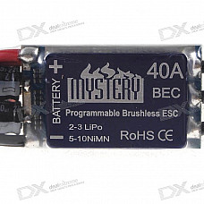 Mystery Programmable BEC ESC for Brushless Motors (2607-40A 5-10 NC\2-3Lipo)