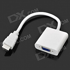 HDMI V1.4 Male to VGA Female Converter Adapter Cable - White (15cm)