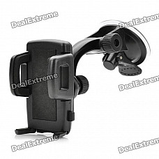 Universal Swivel Suction Cup Mount Holder for Cellphone - Black