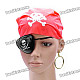 Cool Pirate Style Captain Headband + Eyeshade + Earrings Set - Red + Black + Golden