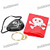 Cool Pirate Style Captain Headband + Eyeshade + Earrings Set - Red + Black + Golden