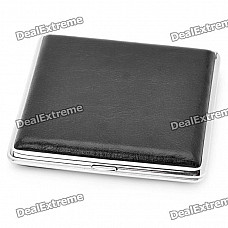 Fashion Cigarette Case - Black + Silver (Holds 20 Cigarettes)