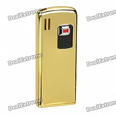 Stylish Zinc Alloy Butane Lighter with Slide Switch - Golden