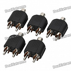 RCA Female to Dual Male Splitters (5-Pack)