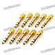 6.35mm Male to 3.5mm Female Audio Jack Adapters - Golden (10-Piece Pack)