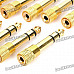 6.35mm Male to 3.5mm Female Audio Jack Adapters - Golden (10-Piece Pack)