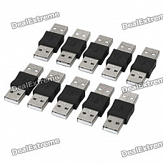 USB Type A Male to Male Connector (10-Pack)