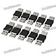 USB Type A Male to Male Connector (10-Pack)