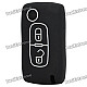 Protective Silicone Case for Peugeot 2-Button Remote Key - Black