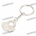Valentine's Gender Symbol Heart Pendant Keychains - Silver (Pair)