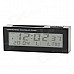 AC01 Solar Powered Car Digital Clock - Black (1 x CR2032)