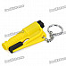 3-in-1 Whistle + Seat Belt Cutter + Window Break Keychain - Yellow