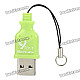 High Speed USB 2.0 Micro SD / TF Card Reader - Green