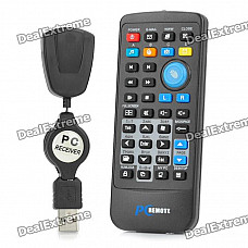 PC Remote Controller w/ USB Wireless Receiver - Black