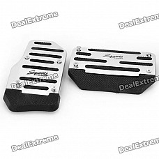 Vehicle Car Non-Slip Anti-Slip Pedal Cover Set for Brake/Accelerator - Silver + Black (Pair)