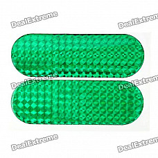 Car Vehicle Safety Reflective Stickers - Green (Size-L / Pair)