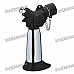 Stainless Steel Butane Jet Torch Lighter - Black + Silver (Max. 1300'C)