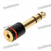 6.35mm Male to 3.5mm Female Audio Jack Adapters - Golden + Black (5-Piece Pack)