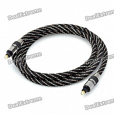 Gold Plated Digital Audio Optical Fiber Toslink Cable - Black (150cm)