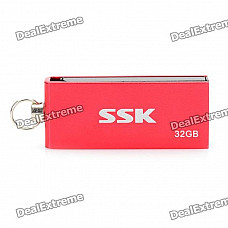 SSK SFD042 Mini USB 2.0 Flash Drive - Red (32GB)
