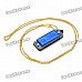 Mini 4-Hole 8-Tone Harmonica with Chain - Blue + Golden