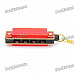 Mini 4-Hole 8-Tone Harmonica with Chain - Red + Golden