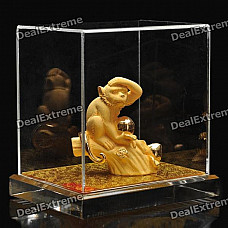 Decorative Chinese Zodiac Golden Statue Figurine - Monkey