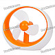 USB Powered 3-Fan-Blade Cooling Fan for Computer - Orange + White (2 x AAA)