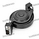 Retractable VGA Male to Male Flat Connection Cable - Black (180cm)