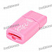 SY-T62 Portable USB 2.0 MicroSD / TF Card Reader - Pink (32GB)