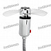 Mini Flexible USB Cooling Fan w/ LED Blue Light Effect - Silver