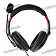 Stylish USB 2.0 Stereo Headset Headphone w/ Microphone / Speaker - Black + Red (2m-Cable)