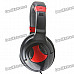 Stylish USB 2.0 Stereo Headset Headphone w/ Microphone / Speaker - Black + Red (2m-Cable)