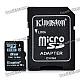 Genuine Kingston Micro SD / TF Memory Card w/ SD Adapter - 8GB (Class 4)