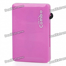 Mini COMBO USB 2.0 SD / MicroSD / TF / MS / M2 Card Reader w/ 3-Port HUB - Deep Pink (32GB)