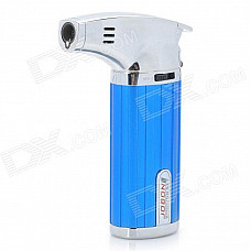 Windproof Butane Jet Torch Lighter - Silver + Blue