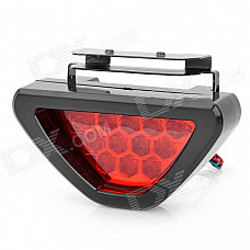 Triangle Shaped 2W 12-LED 2-Mode Red Light Car Brake / Warning Light Lamp - Black