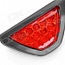 Triangle Shaped 2W 12-LED 2-Mode Red Light Car Brake / Warning Light Lamp - Black