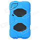 Robot Style Protective Plastic Case w/ Silicone Cover for Ipod Touch 4 - Blue