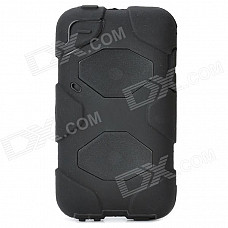 Robot Style Protective Plastic Back Case w/ Silicone Cover for Ipod Touch 4 - Black