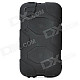 Robot Style Protective Plastic Back Case w/ Silicone Cover for Ipod Touch 4 - Black