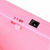 Stylish 3-Fan-Blade USB Fan w/ Mirror - Pink + White (3 x AAA)