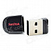 Genuine Sandisk CZ33 Cruzer Fit Mini USB 2.0 Flash Drive - Black + Red (32GB)