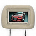 7.0" TFT Car Headrest Monitor with Remote Controller / AV-IN - Khaki (2-Piece)