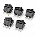 Car OFF/ON Rocker Switches with Blue Light Indicator (5-Piece Pack / 12V)