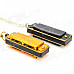 Mini 4-Hole 8-Tone Harmonicas with Necklace Chain - Black + Golden (2-Pack)