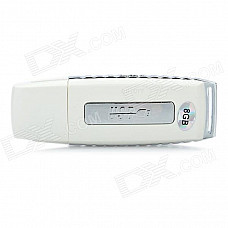 G3 USB Rechargeable Voice Recorder - White + Silver (8GB)